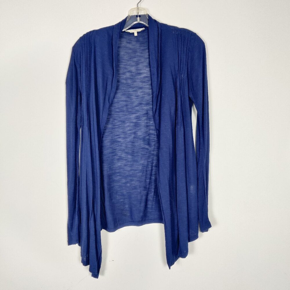 Costa Blanca Women's Open Front Cardigan Sz M Blue Rayon Lightweight Resortwear